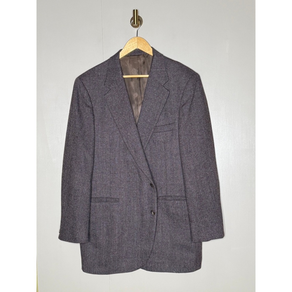 Vintage Eggplant Eggplant/Brown Wool Herringbone Blazer 42R Joske's